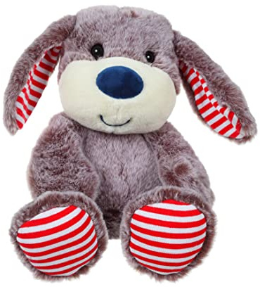 GIPSY TOYS - Kuscheltier Les Marinières 15 cm brauner Hund mit roten Streifen - Kuscheltier für Kinder - - Braun, rote Streifen071597