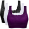 Vertvie Womens Strech Ohne Buegel Push up Yoga Sports BH Bra Top Set Fuer Fitnesstraining Polsterung 3er Pack (EU XL/Tag XXL, Schwarz+Weiß+Dunkellila)