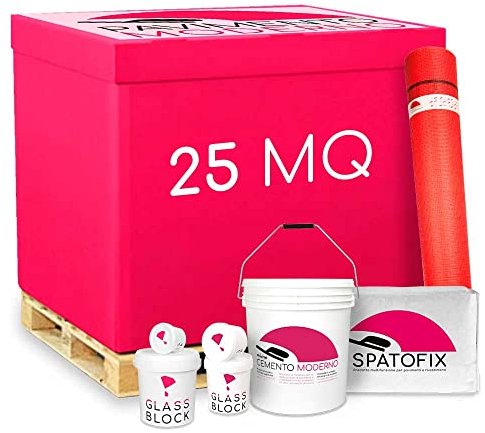 Mikrobeton-Set für Bodenbeläge für Badezimmer und Duschen (25 m², Naturweiß)