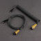 DucKey Double-Sleeved Detachable Aviator Connector USB-C Coiled Cable For Custom Gaming Mechanical Keyboards (Color : Grayish yellow)