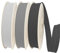 TEXTEX = 40 mm Breites Schrägband. 50% Baumwolle und 50% Polyester. Packung mit 3 Stück à 10 m - (Hellgrau/Mittelgrau/Dunkelgrau)
