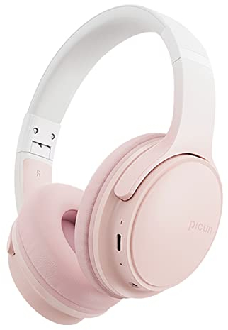 SLuB Kabelloses Headset Over Ear, Faltbares Bluetooth Headset, HD Stereoklang, Eingebautes HD-Mikrofon, 30 Stunden Spielzeit, Geeignet für Handy, Computer, TV, Spiele, Outdoor, Büro (Rosa)