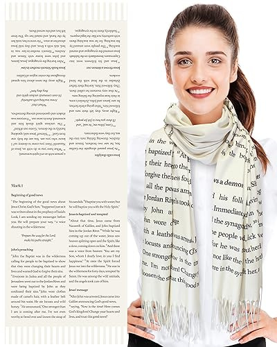 'CBC Crown Large Women's Christian Religious Theme Bible Verse Inspirational Scarf For Women Shawl 28''x78'''