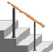 Yqyc Handläufe Für Außenstufen, 60–160 cm, Treppenhandlauf, Außentreppengeländer, Passend Für 1 Bis 3 Stufen, Mit Installationssatz Für Beton/Holz/Ziegel (Color : Negro, Size : H-95cm L-160cm)