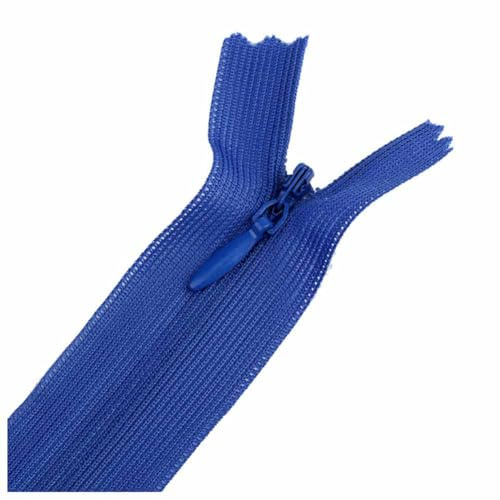 SHTGOI 2 Stück Seiden Unsichtbare Reißverschlüsse 60cm Teilbar Dünner Reißverschlüsse mit Zip-Kopf Größe 3 Elegant Diskret Reißverschlüsse zum nähen für Kleidung,Kissen,Taschen,Mäppchen Blau