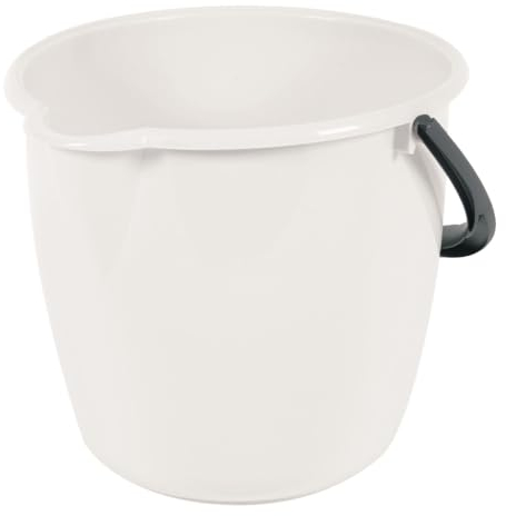 Ondis24 Putzeimer Plastikeimer Haushaltseimer mit Kunststoffbügel Ausguss & Füllstandsanzeige grau 12 Liter