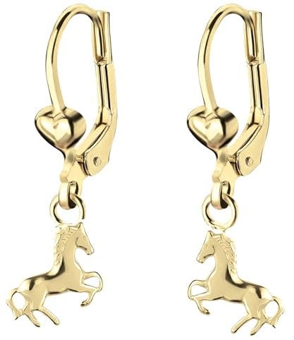 FIVE-D Ohrstecker Ohrringe Pferd Pony Galopp 925 Silber (Ohrhänger-Gold)