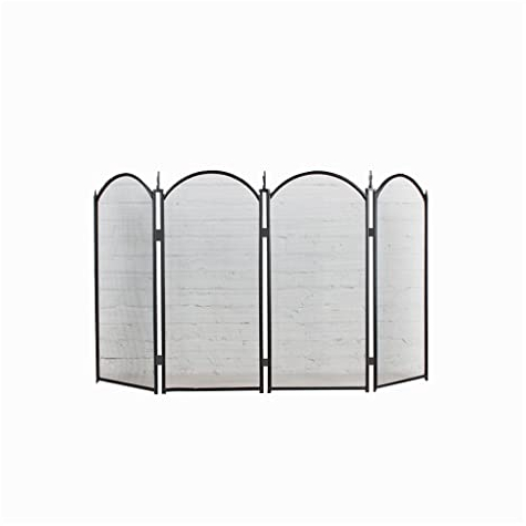 GENHAOSAN Portes De Foyer Cheminée Écran Mesh Cover Cover Screen Fire Screen Tool Tool Cheminée Fermée Fermée Partition 4-Vence Décorative Spark Spark Garde d'écran Couverture De Cheminée
