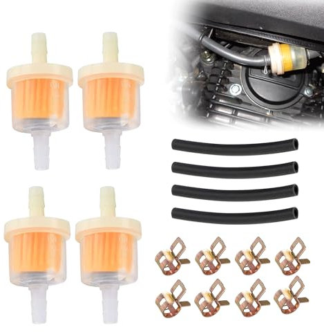16PCS Inline Fuel Filter Hose Kit Reusable Fuel Filter Prevent Clogging Durable In Line Fuel Filters Easy Replacement for Motorcycles, Generators, for Pocket Bikes, Lawn Mowers, Small Tractors