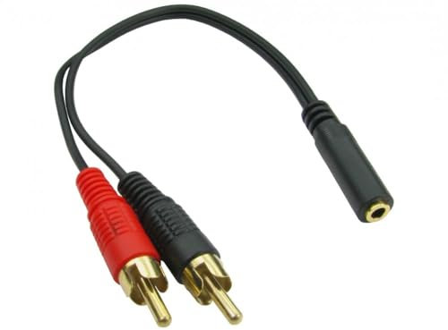 Electoys RCA to 3.5mm Female Cable Adaptor - Female AUX Jack to Phono Adaptor - Audio AUX Adapter - 3.5mm to RCA Cable 0.2M - Compatible with Laptop, Speakers, Tablets, Amplifiers, Car Audio etc