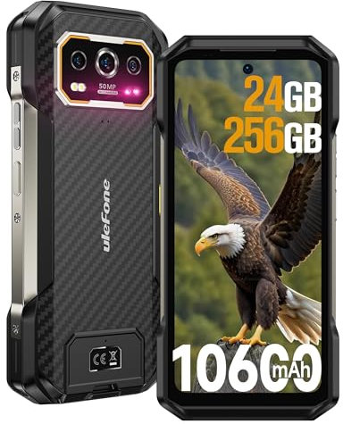 Ulefone Armor 27 Outdoor Smartphone, Android 14 Handys, 24GB+256GB/SD-2TB Outdoor Handy 10600 mAh/33W, 64MP+50MP+50MP+32MP Kamera mit 6.78 Zoll FHD+ 120Hz,IP68/69K 4G Dual SIM Handy/Volte/NFC/OTG/GPS