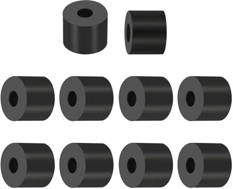 PATIKIL 10 Stück Gummi Unterlegscheiben mit Loch, ID 10mm OD 25mm Hoch 20mm Gummidichtung Rund, Schalldämpfung Gummiringe Flachdichtung für KFZ-Bereich, Motorradmontage