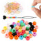 50pcs Perles en Silicone pour Cheveux, Souples Perles Cheveux Perles de Cheveux Tresse avec Élastiques à Cheveux Aiguille à Perles pour Cheveux pour Enfants Filles Femmes