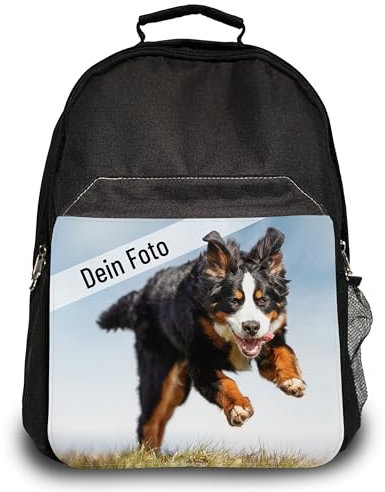True Statements Rucksack personalisiert mit Foto – Individueller Allrounder Rucksack für Kinder & Erwachsene Tagesrucksack Wandern Handgepäck Freizeit Schule (Foto)