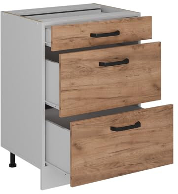 Vicco Küchenunterschrank R-Line, Goldkraft Eiche, 60 cm ohne Arbeitsplatte