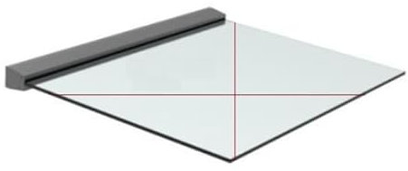 Sellon24® Aluminium Vordach Haustürvordach RAL7016 Haustür Überdachung Glasvordach ALU Tür Profil Anthrazit für Glas 12,76-21,52 mm freitragend Glasdach Leiste Eingangsüberdachung / 150 cm-SET1