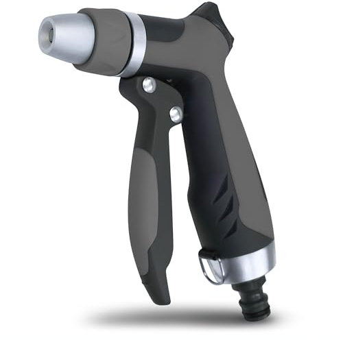 YourCasa Douchette de jardin en aluminium - Pulvérisateur de jardin réglable - Pulvérisateur de douche avec embout de tuyau d'arrosage - Douchette à main - Pistolet à eau de jardin - Seringue de