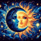 5D Kit de Pintura Diamante,Pintura Diamante con sol y luna, Diamond Painting Completo para Decoración del Hogar, Cuadros de Diamantes DIY para Adultos y Niños,para Arte Decoración de Pared,30x30cm