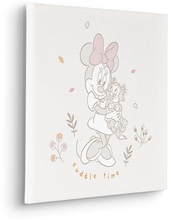Komar Keilrahmenbild - Disney Minnie Mouse Cuddle Time - Größe: 40 x 40 cm - Leinwandbild, Kinderzimmer, Rosa
