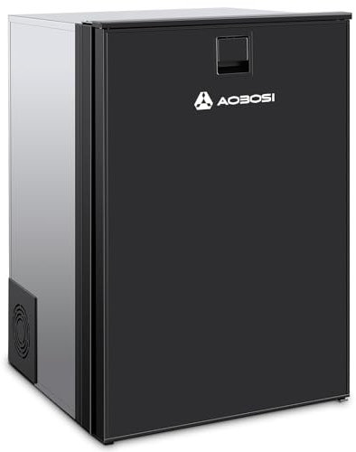 AAOBOSI 110L Kompressor Kühlbox, Zwei Temperaturzonen, Wohnmobil Kühlschrank mit LED-Leuchten, 12/24V DC, Großem Fassungsvermögen Kühlbox Auto, bis -15℃ für Auto, Wohnmobile, Boote, Camping und Reisen