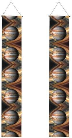 Veranda Banner WZYWHJ Jupiter Landschaft Muster Dekor Wandbehang Banner Türschild für Outdoor Indoor Yard Party 30,5 x 180,9 cm