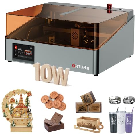 ORTUR R2 10W Lasergravierer Laserschneider, Klasse 1 geschlossen, HD‑Kamera & Touch‑Panel, Offline‑Gravur, 300×210mm, vormontiert, WLAN/App/USB, Holz Metall Acryl Leder, Heim‑DIY Einsteiger