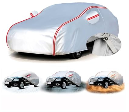 Autoabdeckung für Nissan Micra K13 2010-2017 (378 x 167.5 x 152.5cm),Professionelle Auto-Abdeckung - Regen & Schneesicher + Staubdicht + UV-Schutz, Säurefest & Kratzfest