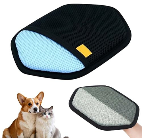ComedyKing Tierhaarentferner Handschuh, 2026 Nue Atmungsaktive Haustierhaarentferner, Fell Magnet Handschuh Fellmagnet Handschuhe Doppelseitig mit Anti Statik Funktion, Hundehaare Entfernen (Blau)