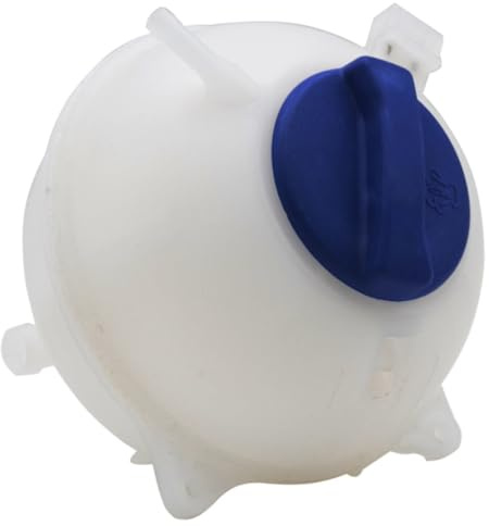 GRIRIW Botella de radiador para Coche en ABS Blanco, Tanque de Agua del radiador con tapón y Sistema de Control térmico, Apto para vehículos con instalación fácil