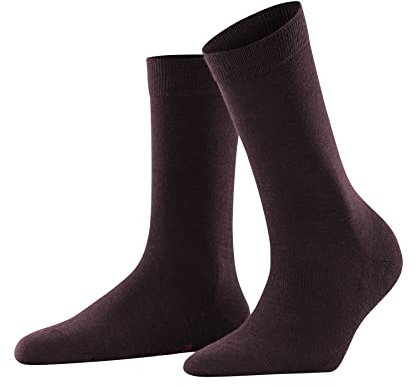 FALKE Damen Socken Softmerino W So Wolle Baumwolle einfarbig 1 Paar, Rot Barolo 8596, 39-40