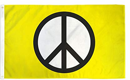 AZ FLAG Bandiera Simbolo Pace Giallo 150x90cm - Bandiera della Pace Gialla 90 x 150 cm