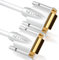 deleyCON 1,5m Câble DVI Dual Link 24+1 Résolution HDTV Jusqu'à 2560x1080 FULL HD 1080p 3D Ready DVI-D Dual Link Contacts Plaqué or - Blanc