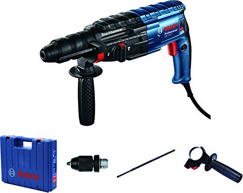 Bosch Professional Martello perforatore Gbh 240 F, con Sds Plus, 790 W, incl. Maniglie di supporto, Mandrino rapido SDS Plus, misura di profondità, custodia di conservazione