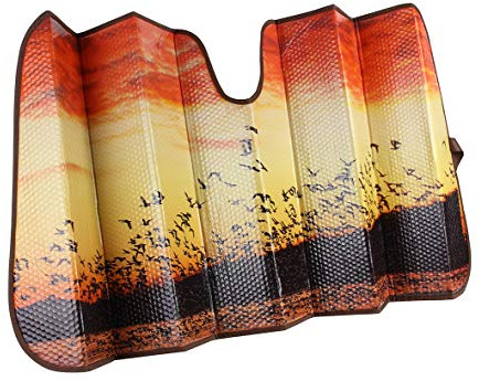 APA 32305 Sonnenschutz für Windschutzscheibe, faltbar, 147x68,5 cm, Sonnenmotiv