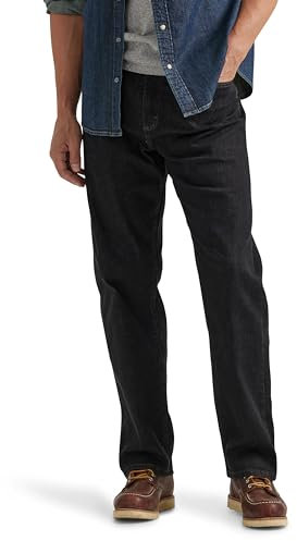 Wrangler Authentics Men's Comfort Flex Waist Relaxed Fit Jeans, Dark Denim, 38W 29L UK