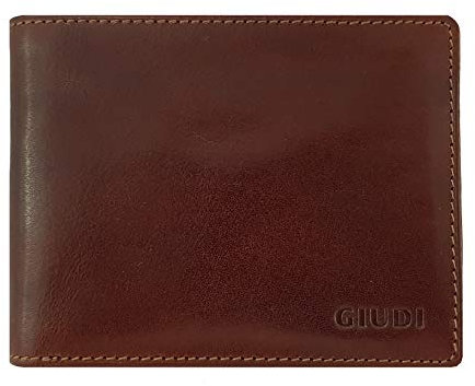 Giudi Herren Passcase Geldbörse Made in Italy - Klassisches minimalistisches italienisches Design, braun, minimalistisch, braun, S, Klassisch