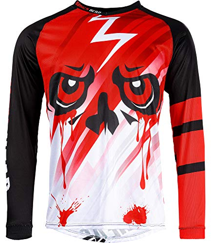 Broken Head Division Rot MX Jersey - Langarm Funktions-Shirt Für Moto-Cross, BMX, Mountain Bike, Offroad I Größe L