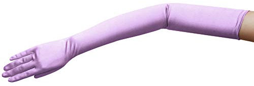 ZaZa Bridal - Guanti lunghi in raso, elasticizzati e lucidi - Viola - Taglia unica