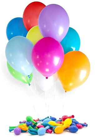 150 Luftballons 25cm bunt, für Hochzeit und Party,Silvester, Karneval, Bunt Mehrfarbig, Latexballons, Heliumballons