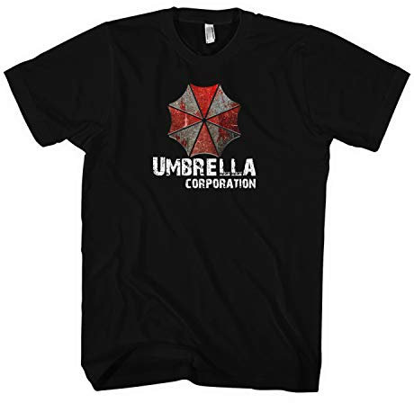 T-Shirt -Umbrella Corporation - Evil -Tee-Hemd Resident Game, Größe:XL, Farbe:Schwarztöne