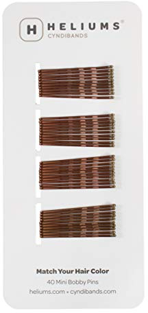 HELIUMS kleine Haarklemmen – Braun – gewellt 3,8cm Mini Bobby Pins für Damen & Kinder – Haarnadeln passend zu Deiner Haarfarbe –40 Stück