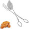 Pinzas para ensaladas para servir Pinzas para buffet ergonómicas de aleación de zinc para el hogar y el restaurante(Plata)
