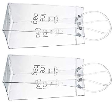 Champagne Wine Cold Bag Pouch Cooler Clear Transparent Pvc with Handle 2 Pack