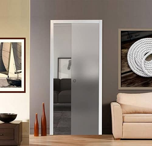 PORTA SCORREVOLE SCOMPARSA IN VETRO SATINATO 80X210 (DESTRA)
