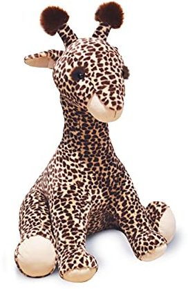 Histoire d'Ours - Girafe Géante Lisi - Terre Sauvage - 100 cm - HO3042 | Blanc et Marron - Peluche Douce Style Animalier - Pour Bébé et Enfant Dès la Naissance - Lavable à 30° - Idée Cadeau Naturel