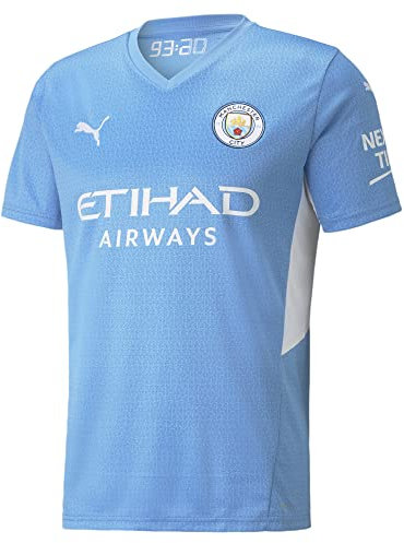 PUMA Manchester City F.C. Manchester City Saison 2021/22, ÉquipeHommet de Jeu, Maillot Home, Team Light Blue-Puma White, XXL