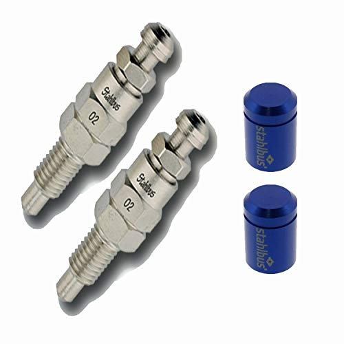 2X stahlbus Schnell-Entlüfterschraube M7x1.0x16 + 2 Alu Ventilkappen blau