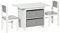 HOMCOM 3 Pcs Kids Table & Chairs Set Mini Seating Furniture Home Playroom Bedroom Dining Room w/Storage Drawers Safe Corners for 2-4 Years old White