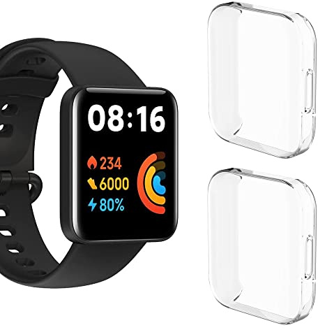 Moorovgi Funda Compatible con Xiaomi Redmi Watch 2 Lite,Funda Protectora Completa de TPU, Accesorios de Protector de Pantalla Antiarañazos para Xiaomi Redmi Watch 2 Lite (transparent&transparent)