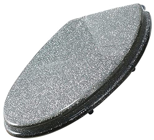 Giural Standard-Toilettensitz, strapazierfähiger Glitzer mit Absenkautomatik und Schnellverschluss, einfache Befestigung Oben/unten, ovales, umweltfreundliches Harzmaterial,Silber